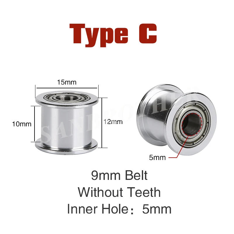 1 pz 20 T 8.5mm 12mm altezza GT2 folle 20 denti foro ruota 5mm per cancelli a bassa vibrazione ad alta corrispondenza 6mm 10mm 2GT cinghia dentata