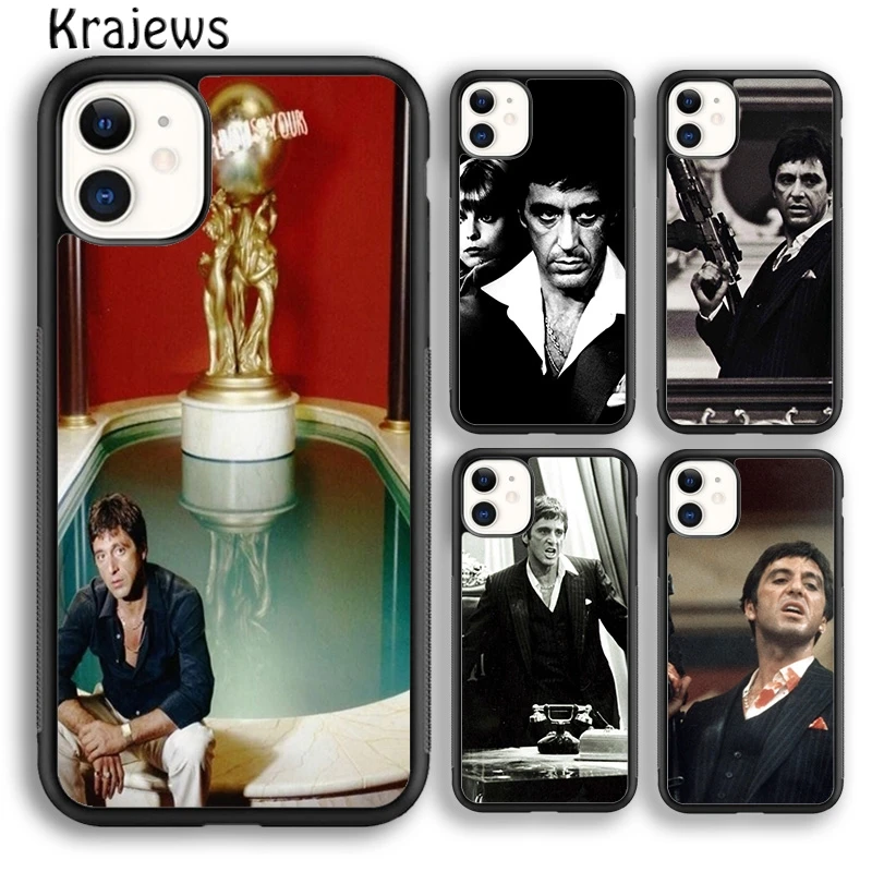 Krajews Scarface Al Pacino Tony Montana Phone Case Cover For iPhone 16 15 SE2020 14 6 7 8 plus 11 12 13 pro max coque Fundas