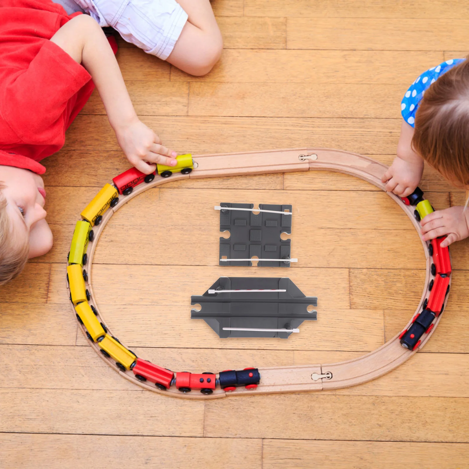 2Pcs Train Track Plastic Barricades Rail Road Expansion Accessories Railway Station Platform Parts Build Toy Train Accessory