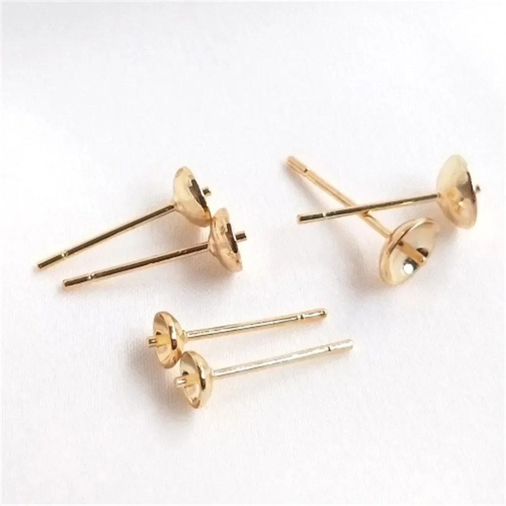 18K Gold Plated Genuine Gold 14K Light Gold Ear Hook Accessories Handmade DIY Ear Jewelry Earrings Handmade Materials E019