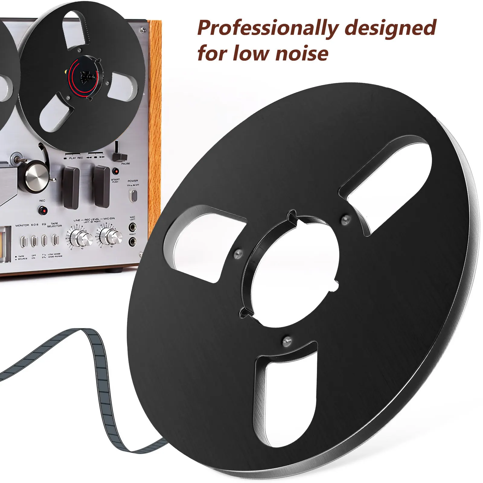 Empty Aluminum Alloy Tape Reel Take Up Reel for Audio Recorder Replacement 3 Holes Flex Resistance Wear Resistant High