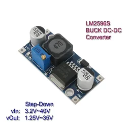 LM2596S DC-DC Buck Converter Vehicle Stabilizers Step-Down Power Supply Module LM2596 Adjustable DC1.25V-35V Voltage Regulators