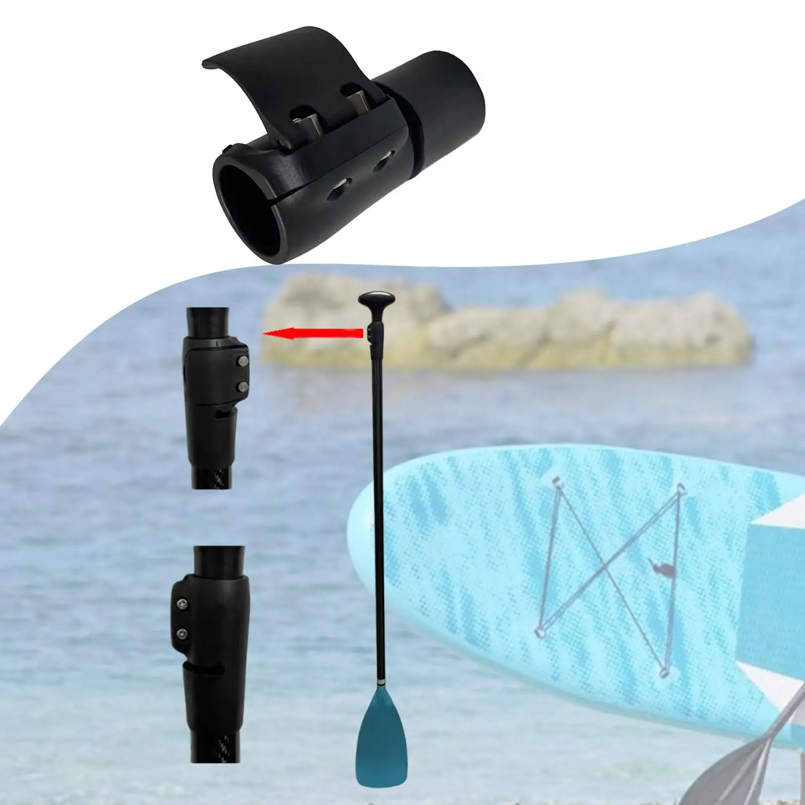 Paddle Clamp Paddle Shaft Clamp Portable Nylon Quick Release Adjuster Clip for Outdoor Boats Water Sports Paddleboarding