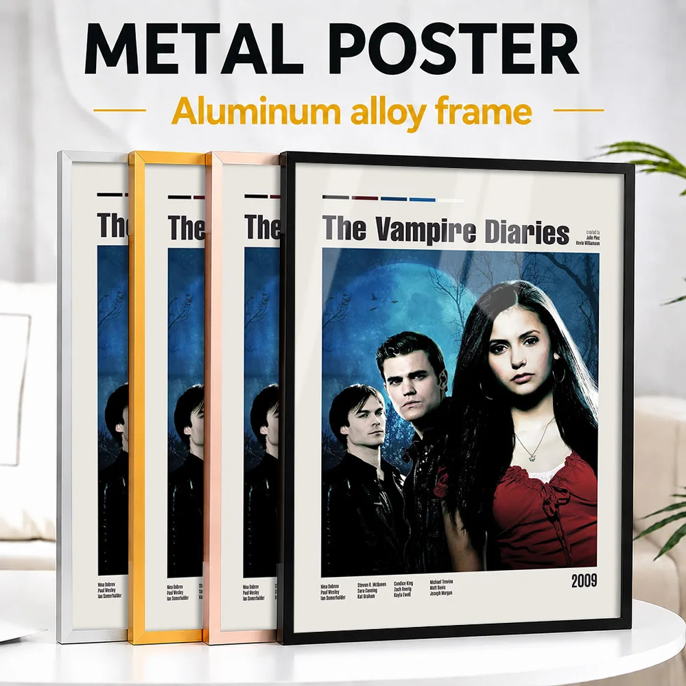 The Vampire Diaries TV Show Metal Poster With Aluminum Alloy Frame Personalized Screen Tribute Wall Art For Theater Story Lovers