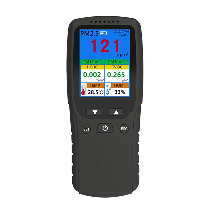 

A22I 9 in 1 Air Quality Monitor Indoor Outdoor PM2.5, PM1.0, PM10, HCHO, Detector Tester Temperature and Humidity Sensor