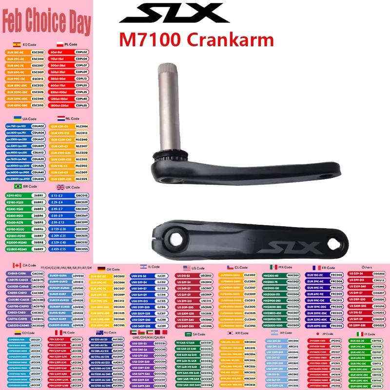 Praxis Shimano SLX M7100 Crankarm Hollowtech II 1x12s Crank for MTB Mountain