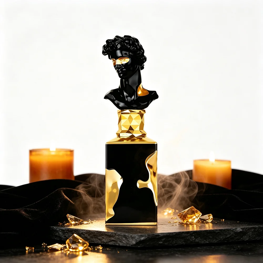 Couple Perfume Set for Him & Her, Sculpture Bust Cap Eau De Parfum 100ml Each, Luxury Black White Gold Decor Fragrance Spray, Unique Artistic Bottle Gift Set for Valentine Anniversary Birthday view 8