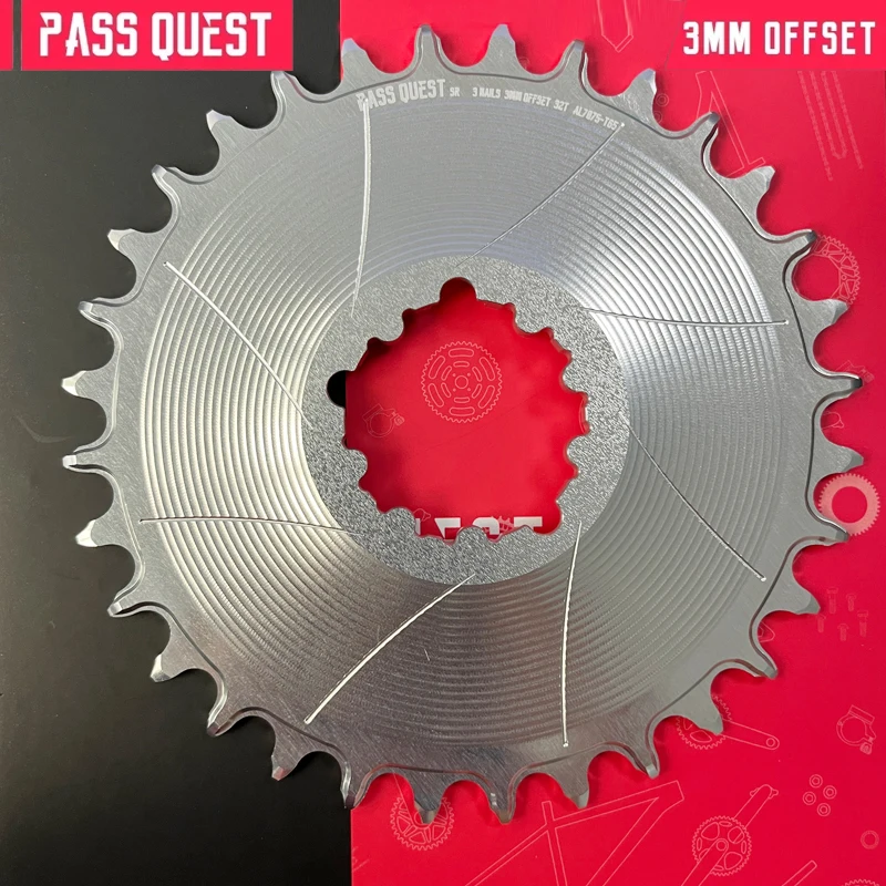 

PASS QUEST Bicycle Chainwheel 28-38T 3 nails 3mm offset Install Round Narrow Wide Chain Wheel MTB Road Bike Chainwheel directly