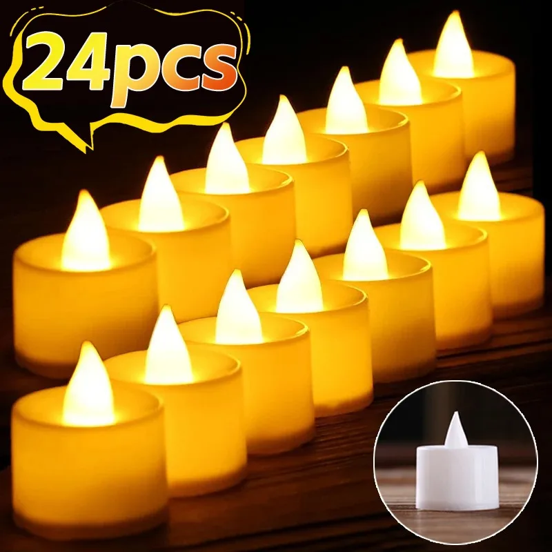 Flameless LED Candle Creative Wishing Led Tea Light Warm White Flameless Candle Home Halloween Christmas Decor Candle Light