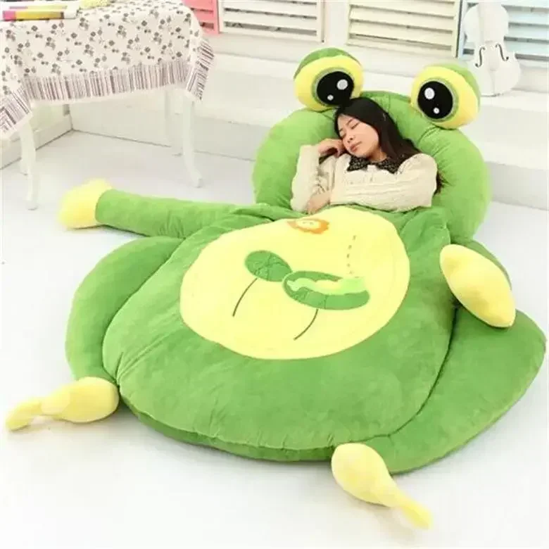 [Funny] Very cute cartoon Sleeping Bag soft animal Cat Frog Monkey Bear Bed Carpet Tatami Sofa mat Beanbag plush toy kids gift