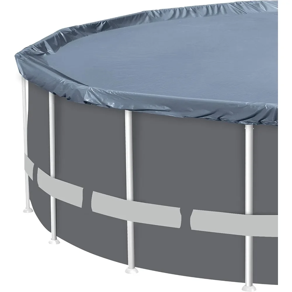 Bluebay Softsided Pool Grey/White Tubing 18ft, 52in deep by Frame Pool/Cover/Ladder/Filter EZ100/Maintenance Kit