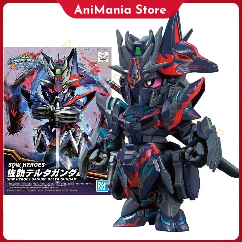 

Bandai Gundam Model Kit SD GUNDAM WORLD HEROS Sasuke Delta Anime Figure Genuine Gunpla Action Toy Figure Toys for Children