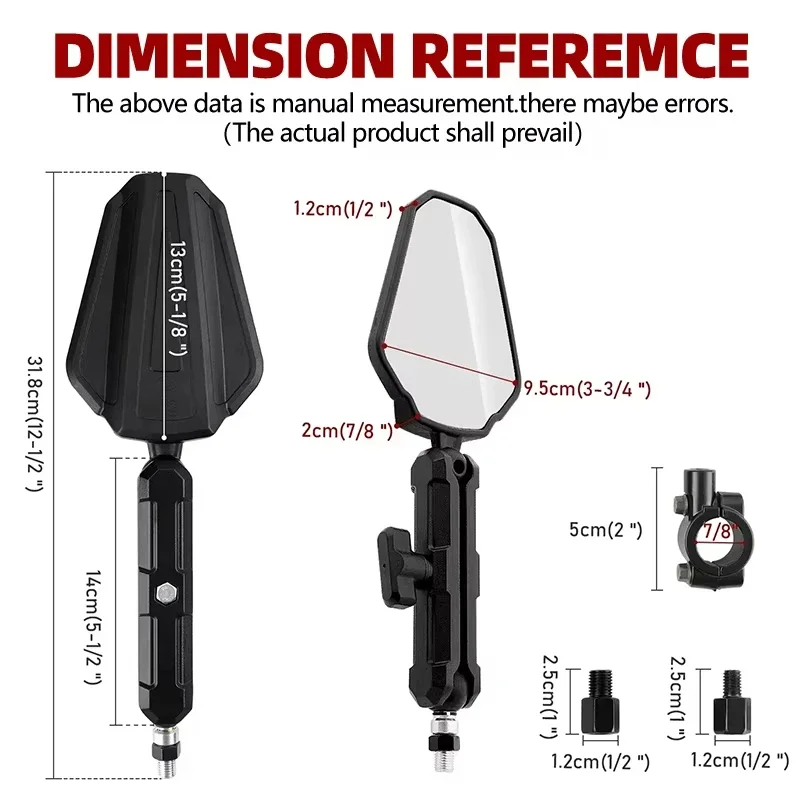 WB1 2 PCS Adventure Cruiser Off-road Motorcycle Modified Rearview Mirror For Zongshen RX125 RX500 NK125 SR150 LIFE JOY ZS150GY