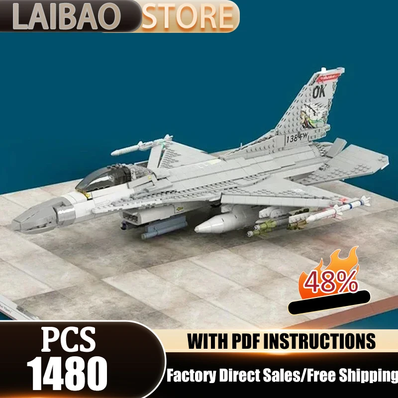Moc Building Bricks Military AF-16 Block 30 Fighting Falcon Model Technology Modular Blocks DIY Set Assembly Christmas Gift