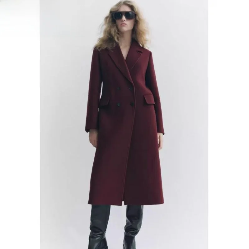 

Faionable High-Quali Mixed-Fiber Women's Coat New Autumn Winter Collection Ele Korean Sle Commute Wood Cotton