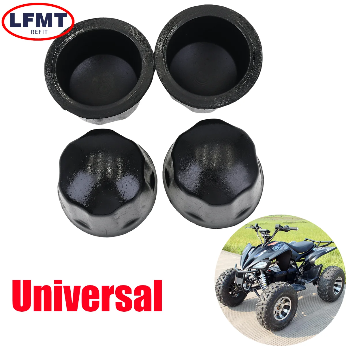 

Motorcycle Universal 4 Pcs/lot ATV Rubber Dust Nuts Covers Dust Protector For 50cc-125cc ATV Go Kart Dust Protector Accessories