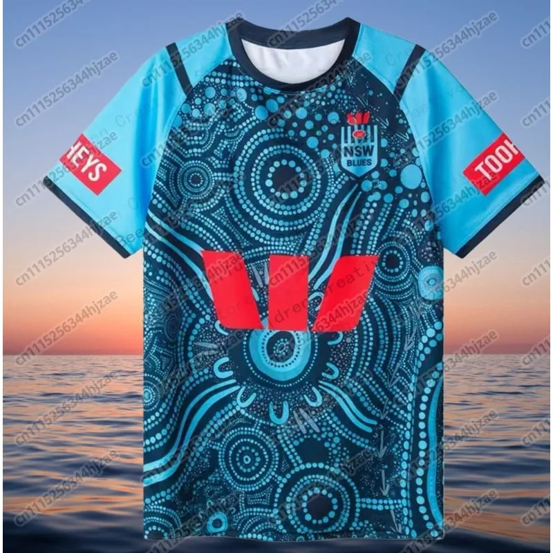 Sommerliche Trainingsjacke für Herren, New South Wales Blues, für Herren und Damen, schnelltrocknendes Sport-T-Shirt, im Familienstil. – Detail 5