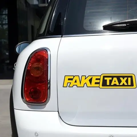1Pcs Fake Taxi Sticker Funny Car Window Stickers Creative and Personalized Creative Patterns Car Glass Decoration Accessories
