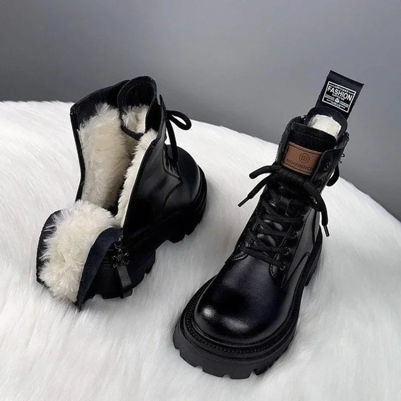 2023 New Women Boots Casual Shoes Female Short Plush Ladies Classic Punk Woman Shoes High Heels Platform Boots Botas De Mujer