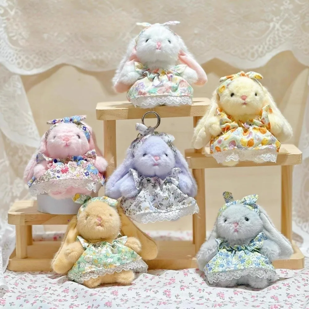 

Fashion Cartoon Rabbit Plush Pendant 12cm Soft Rabbit Keychain Plush Kawaii Doll Keychain Gift