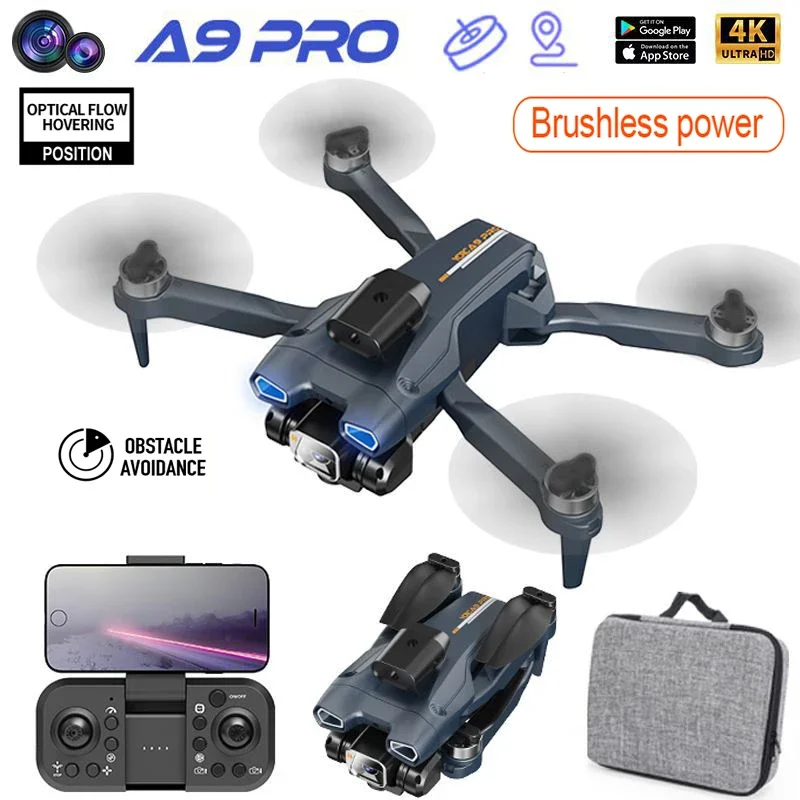 

2024 A9 PRO Drone 2.4G WIFI FPV with 4K HD Camera Brushless Optical Flow Foldable Professional Remote Control Drone Quadcopter T