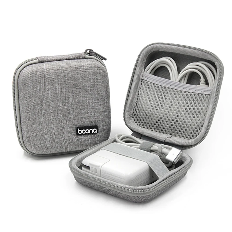 BOONA Portable Travel Storage Bag Multi-Function Storage Bag for Macbook Air/Pro Power Bank Data Cable Charger Headset Gray