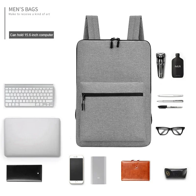 New Nylon Ultra-thin Men\'s Backpack Anti-theft Thin 15 inch Laptop Man Bag Waterproof Outdoor Business Work Small Backbag