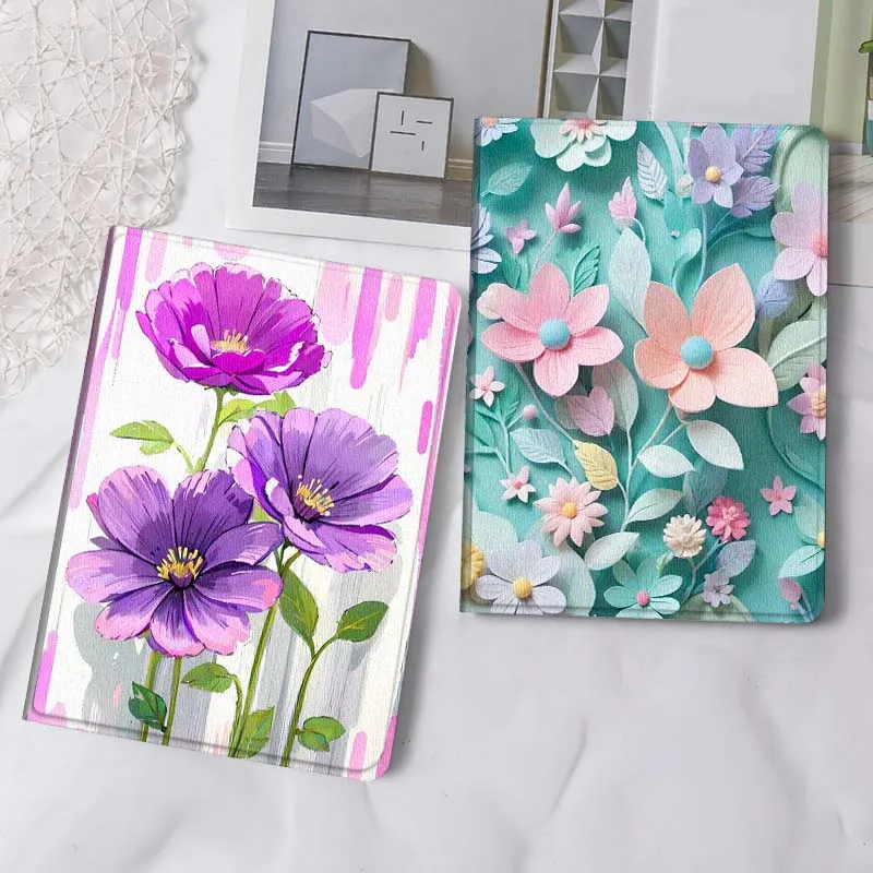 

Cartoon Purple Flower Art Gift Tablet Case For Samsung Tab Galaxy S6 S11 A A7 A8 A9 A11 10.1 10.4 10.5 Plus Lite