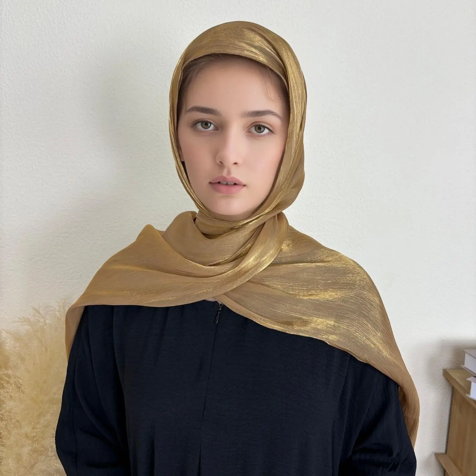 

Сплошной цвет Ближний Восток Дубай Турция дышащий креповый шелковый шарф платок сплошной цвет