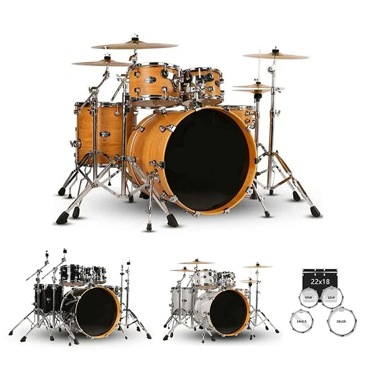 

Factory Sale Professional Musical Percussion Instrument Jazz Drum Kit 5 7 Piece Drums Set