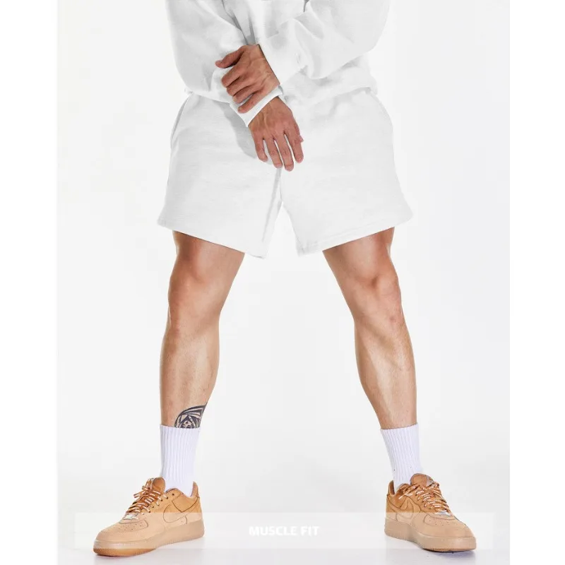 American sports fitness shorts men's summer solid color breathable quarter pants trendy running basketball pants DK27