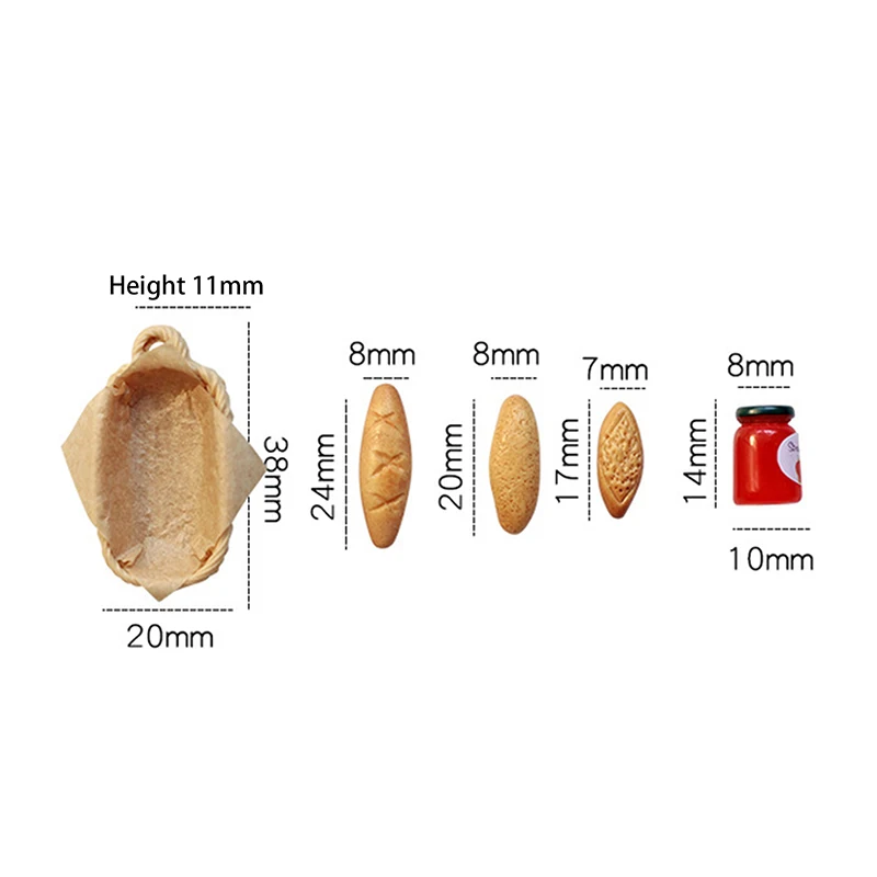 1Pc Puppenhaus Miniatur Marmelade Toast Korb Modell Mini Simulation Puppe Haus Lebensmittel Spielzeug Dekor Zubehör