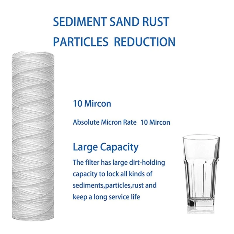 5 Miếng Cao Cấp Dây Vết Thương Nước Lọc Polypropylene Thay Thế Đa Năng Cho Trầm Tích Dropshipping