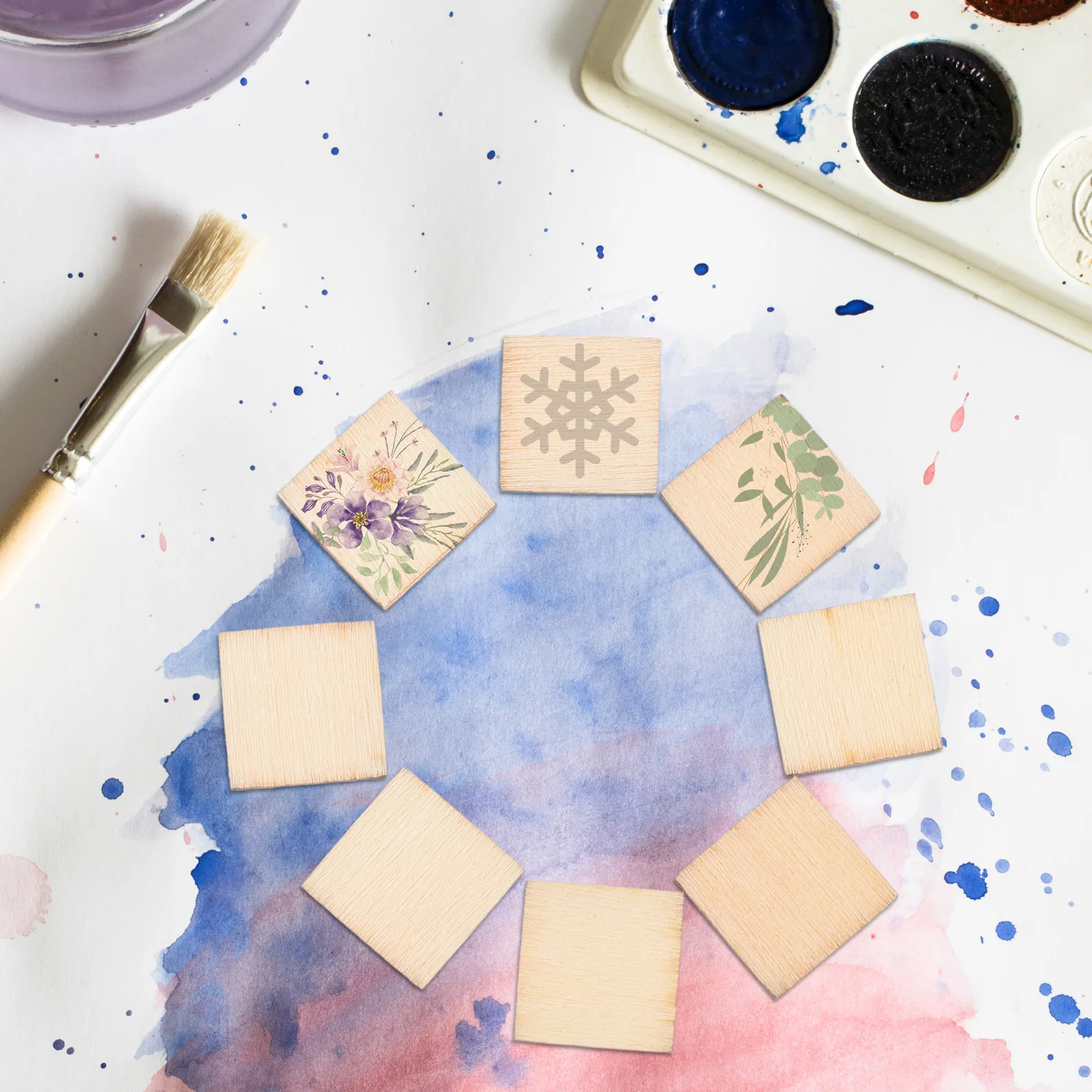 

square slices wood slices blank wood pieces unfinished DIY plaque DIY crafts slices