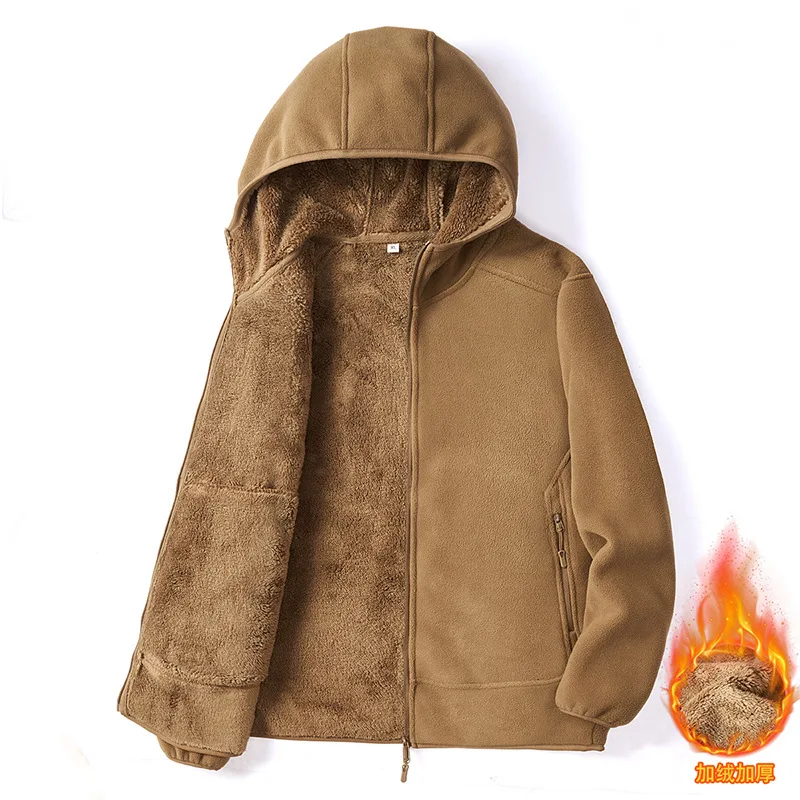 

Зимние ветрозащитные куртки для мужчин европейского размера, флисовые куртки для активного отдыха и кемпинга с карманами, тактические рабочие пальто оверсайз