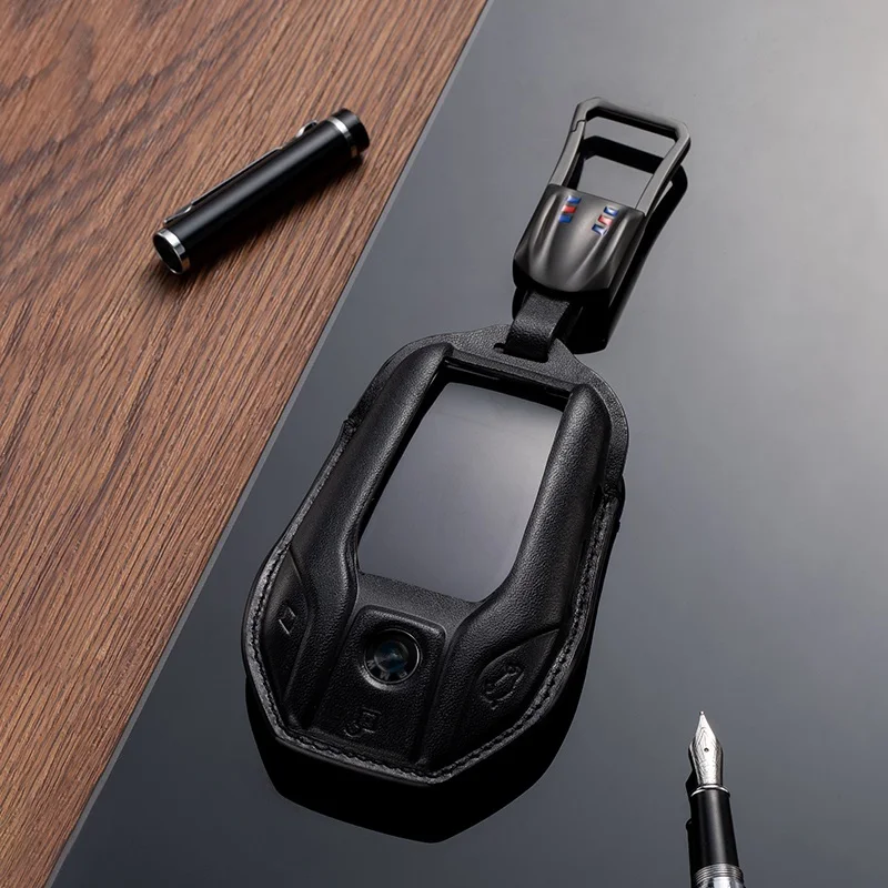 

Genuine Leather Car Key case for BMW new X3/X4/X5/X7/i8 car key fob, new 5/6/7 Series GT.LCD liquid crystal display