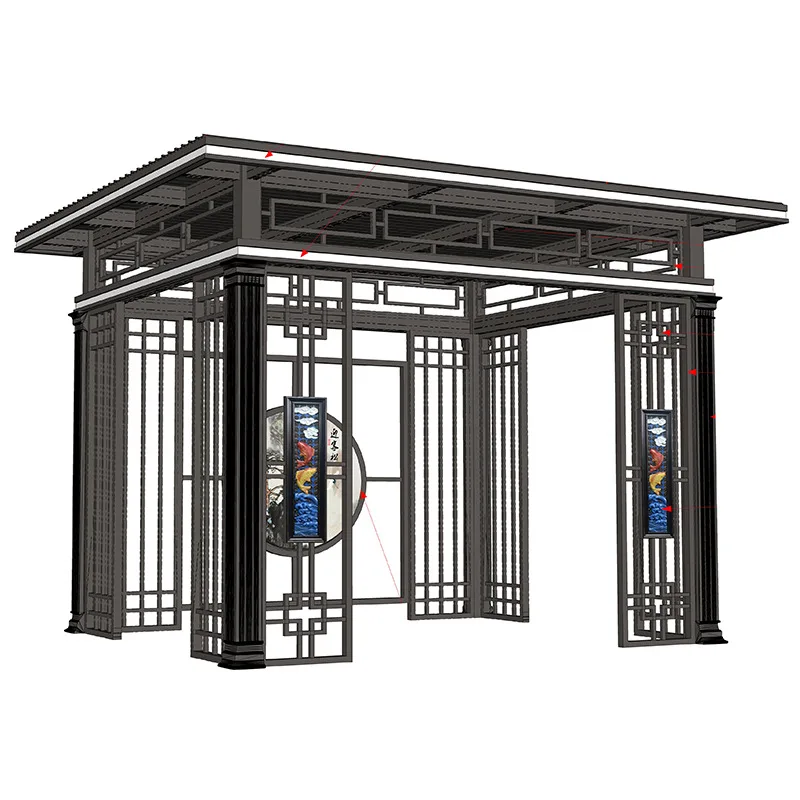 df-Luxury Modern Outdoor Pergola Aluminium Waterproof Louver Roof Metal Garden Pergola！