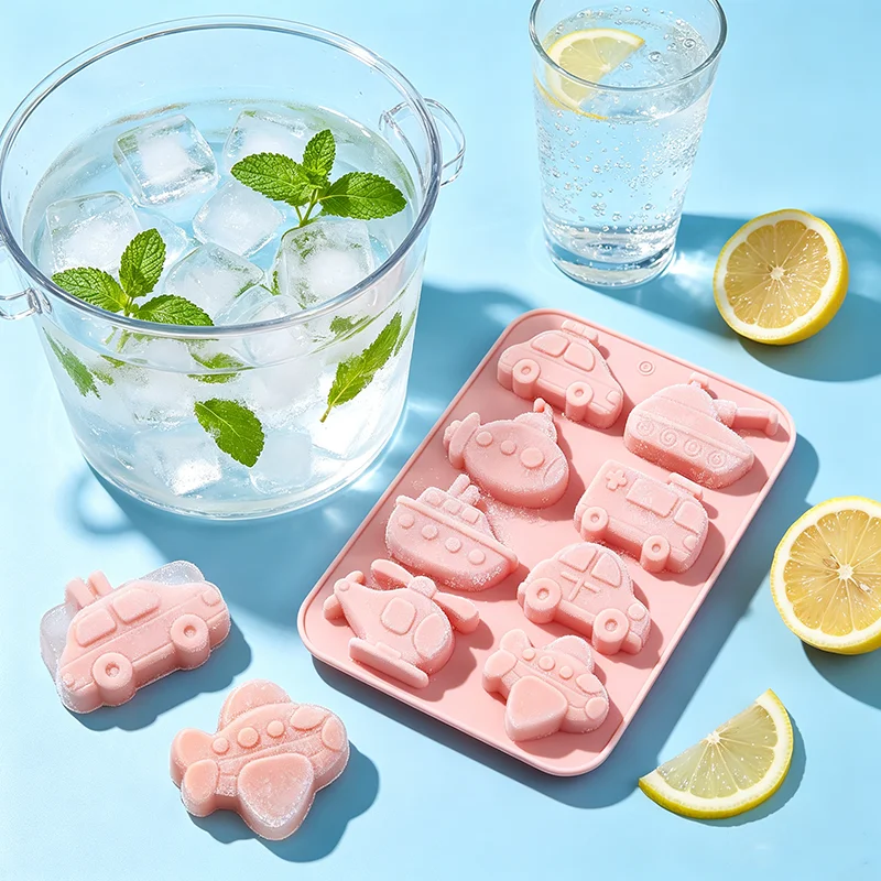 Car Silicone Mold For Soap Making Supplies Transportation Ship Airplane Taxi Helicopter Shape Ice Cube Tray Cake Decoration Tool