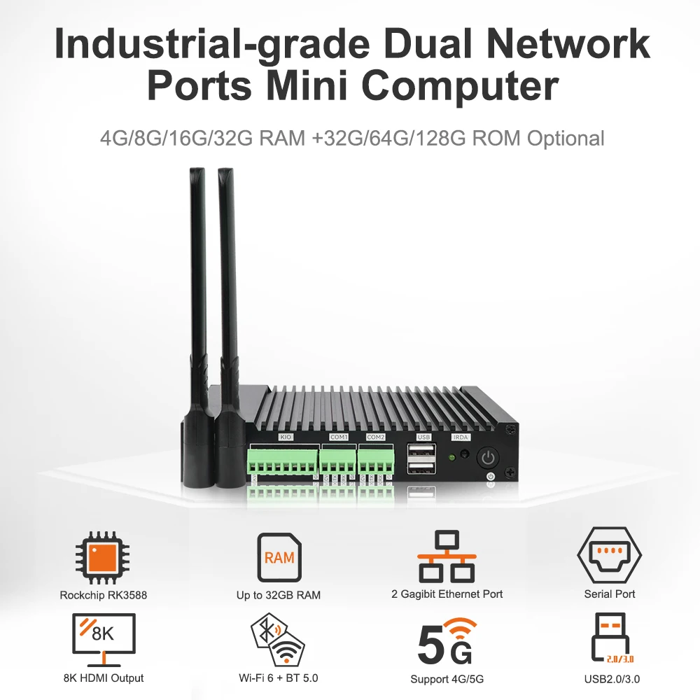 Android 12 Liontron Mini PC 1000M Dual Ethernet HD Display AIOT Controller Computer Serial Ports COM UART Industial Fanless