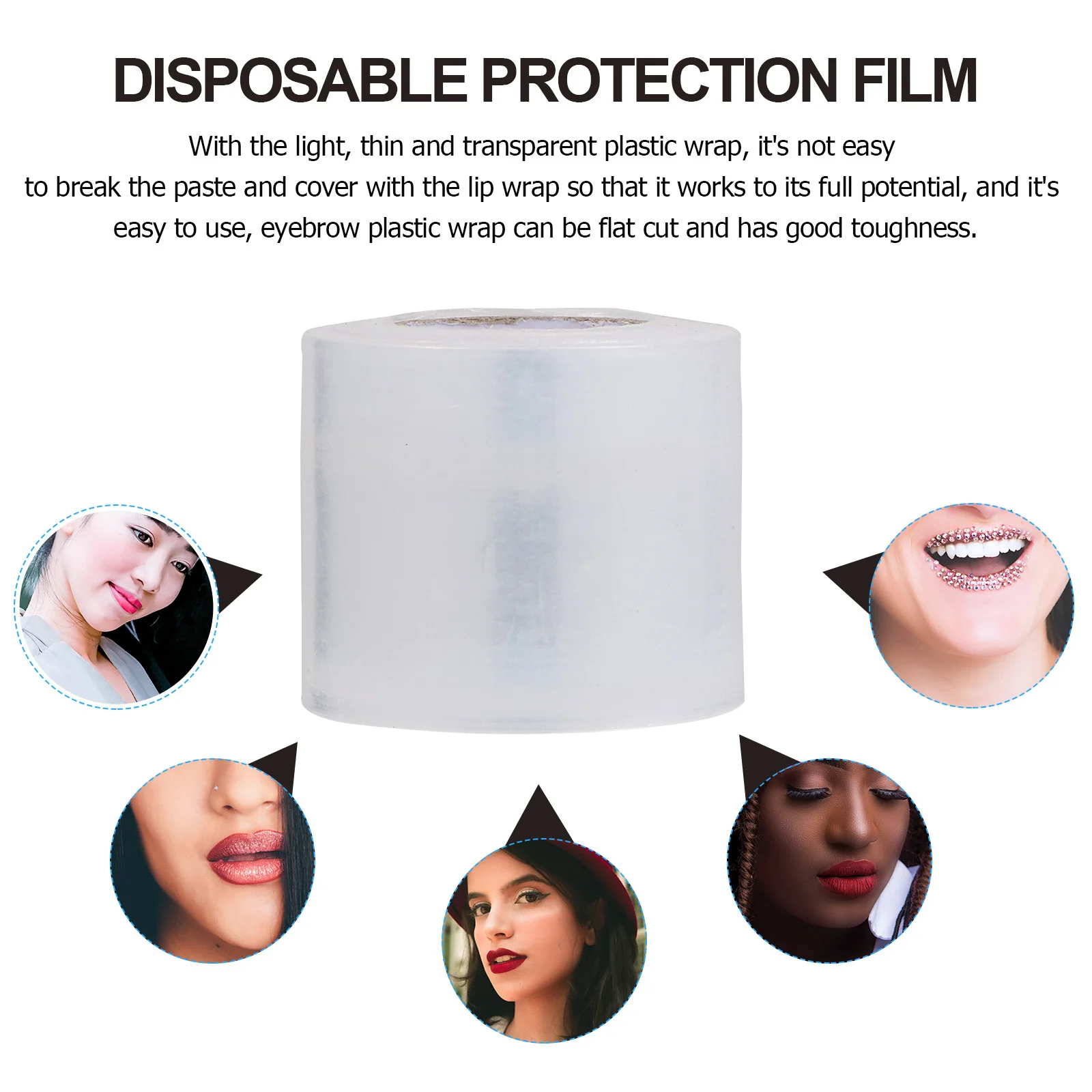 

3pcs Disposable Film Paper 3 Rolls Lightweight Ultra-Thin Elastic Stretchy For Lip Care Tool Makeup Accessories Lip Care