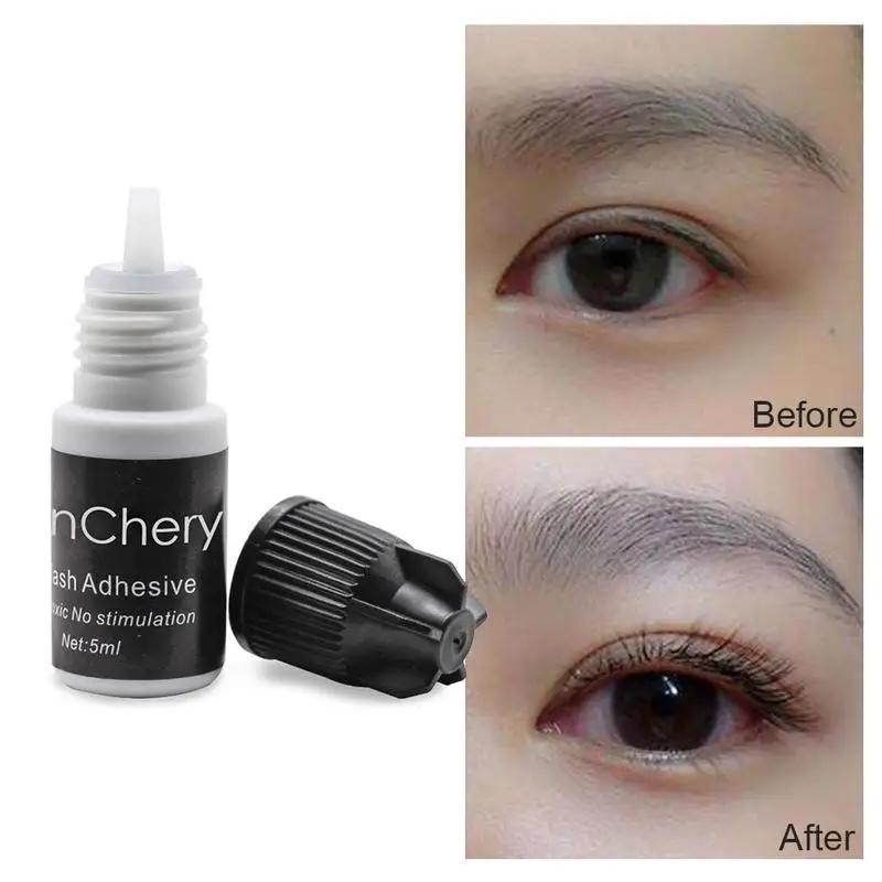5ml Quick Dry False Eyelash Glue Dark-Black Waterproof Eyelash Extensions Glue Black Adhesive For Eyelashes Building Glue