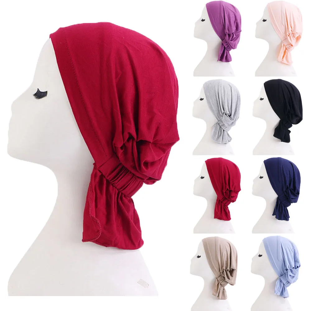 

Soft Modal Cotton Inner Hijab Caps Muslim Women Stretch Turban Cap Islamic Underscarf Bonnet Hat Female Headband Turbante Mujer