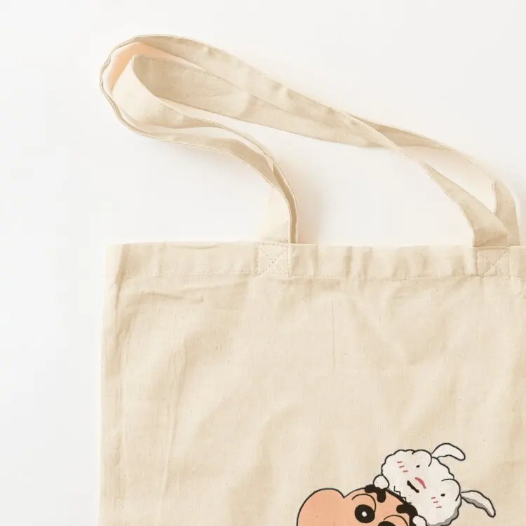 shinchan with shiro v2 Tote Bag canvas shopping bag Cloth bag shopping trolley hand bags