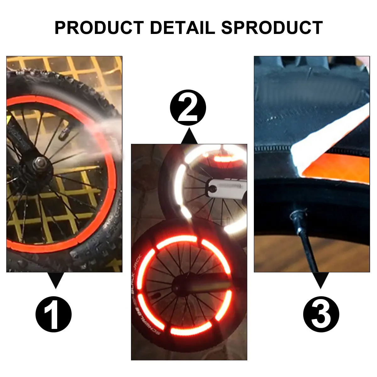 

5Pcs Bike Reflective Stickers Waterproof Wear Resistant Lightweight Night Safety Warning Strips Bike Spoke Reflectors