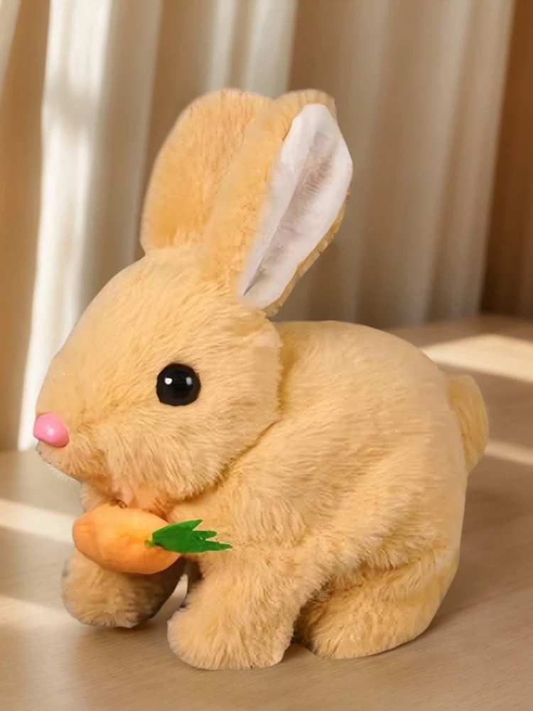 Cute Electric Rabbit with Carrot Interactive Electronic Pet Electronic Pet Rabbit Toy Birthday Gift for Kids