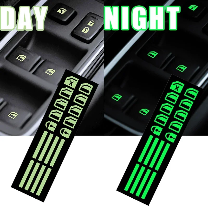 

Luminous Switch Stickers Car Window Button Fluorescent Lifter Switch Night Fluorescent Decals Auto Interior Accessories Sticker