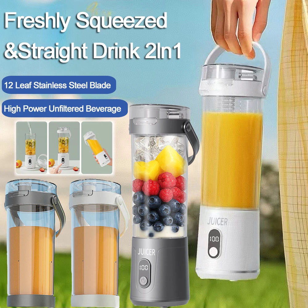 

Portable Blender 600ML Electric Juicer Fruit Mixers USB Rechargeable Smoothie Outdoor Fresh Fruit Blender Personal Juice