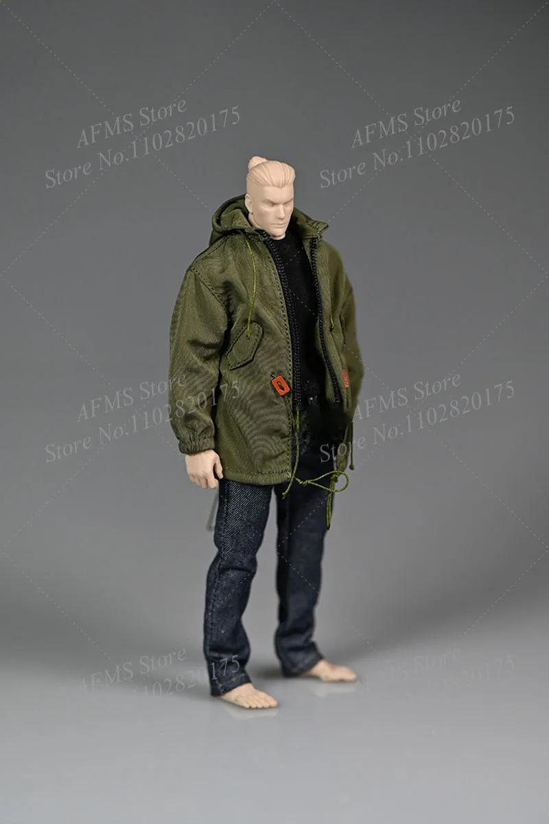 Veste en jean de soldat masculin, manteau Tralike, t-shirt de sport, pantalon militaire, coupe-vent, accessoire de poupées, modèle de figurine d'action, ajustement, 6 pouces, 1/12