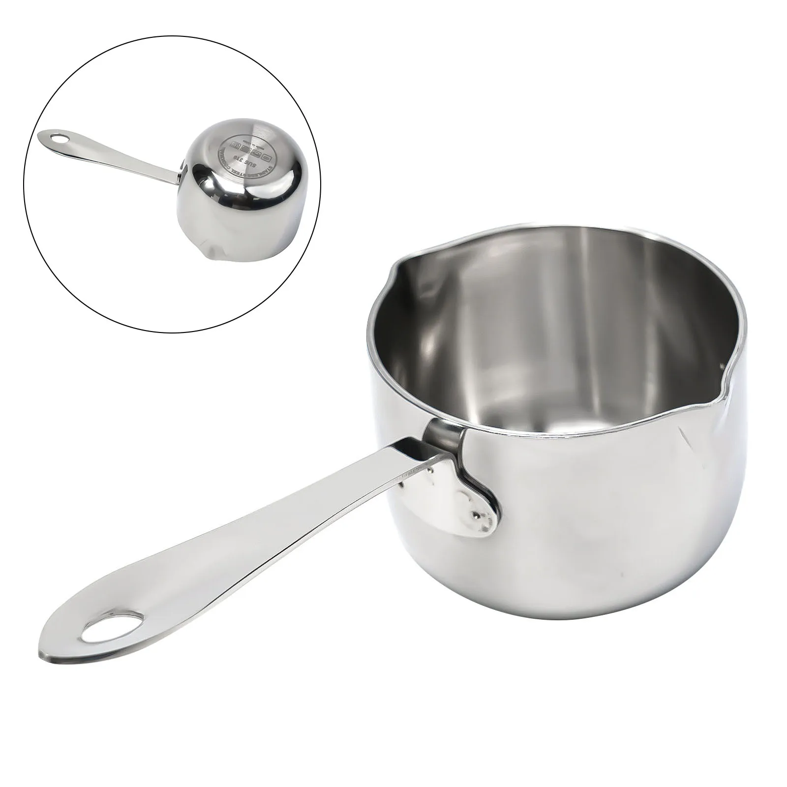 Dining Hot Oil Small Pot Kitchen Cookware Small Pot Stainless Steel Milk Pot Milk Pot Pan Saucepan Stainless Steel