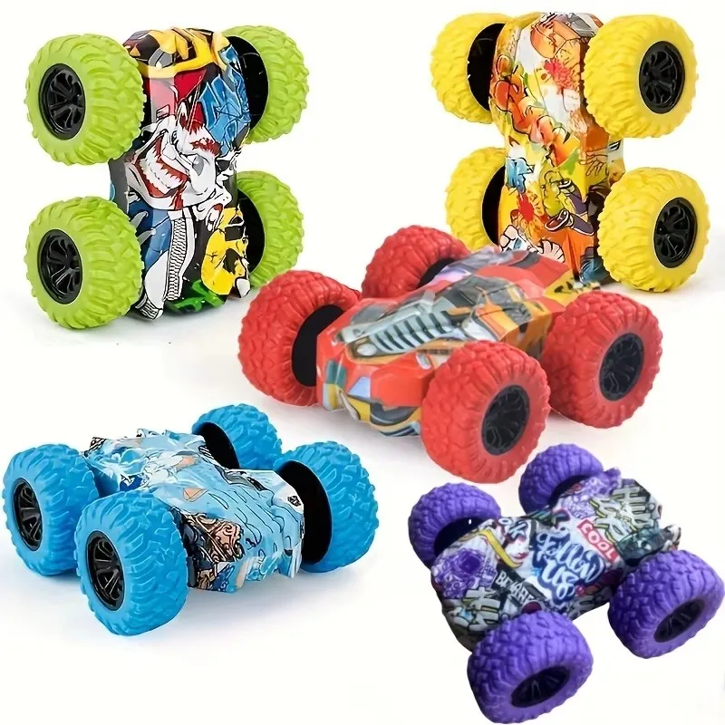 

Двусторонняя игрушка-внедорожник с граффити, инерционная модель автомобиля с полным приводом, устойчивая к столкновениям, рождественские подарки на Хэллоуин